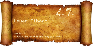 Lauer Tiborc névjegykártya